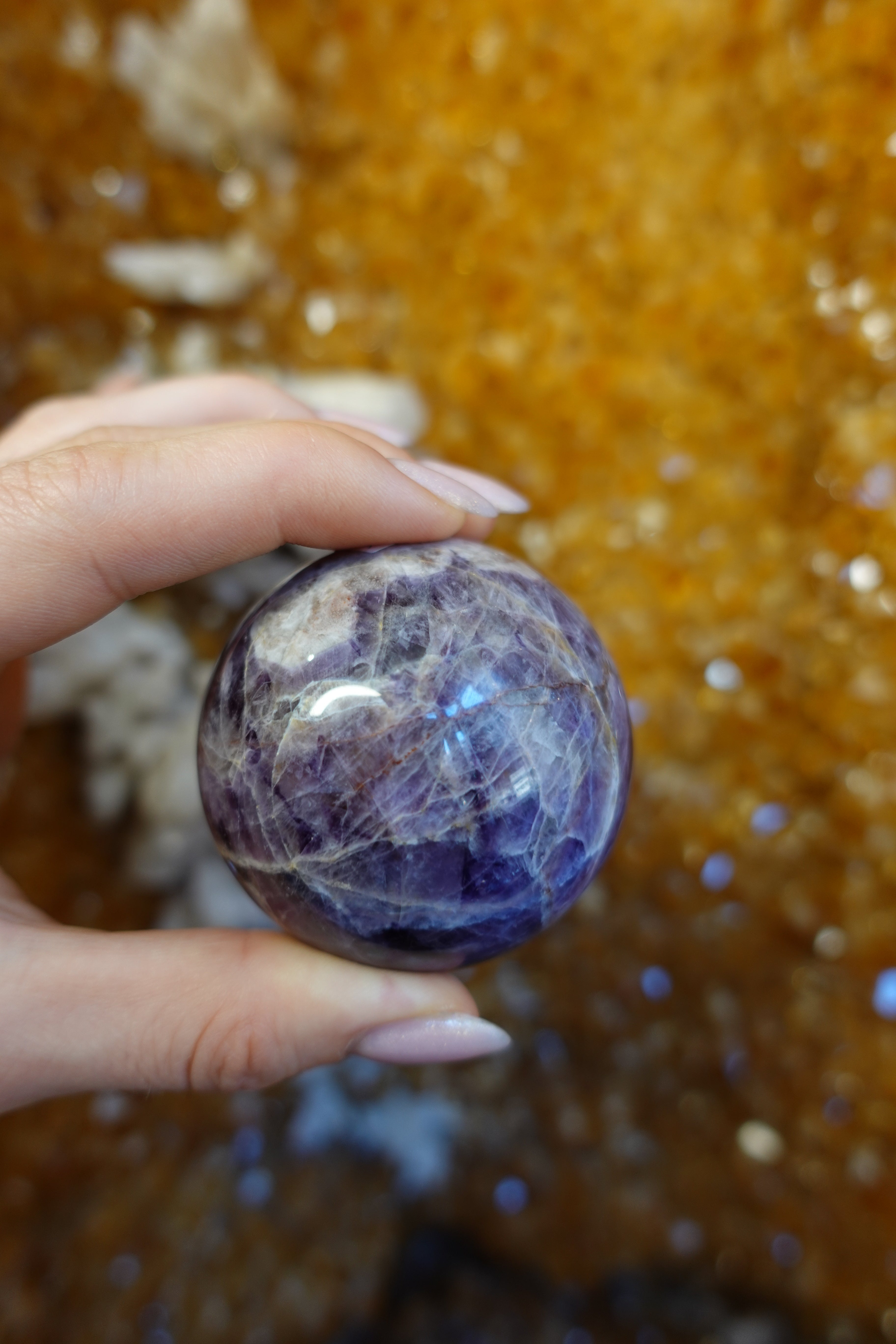 Chevron Amethyst Sphere - NEW