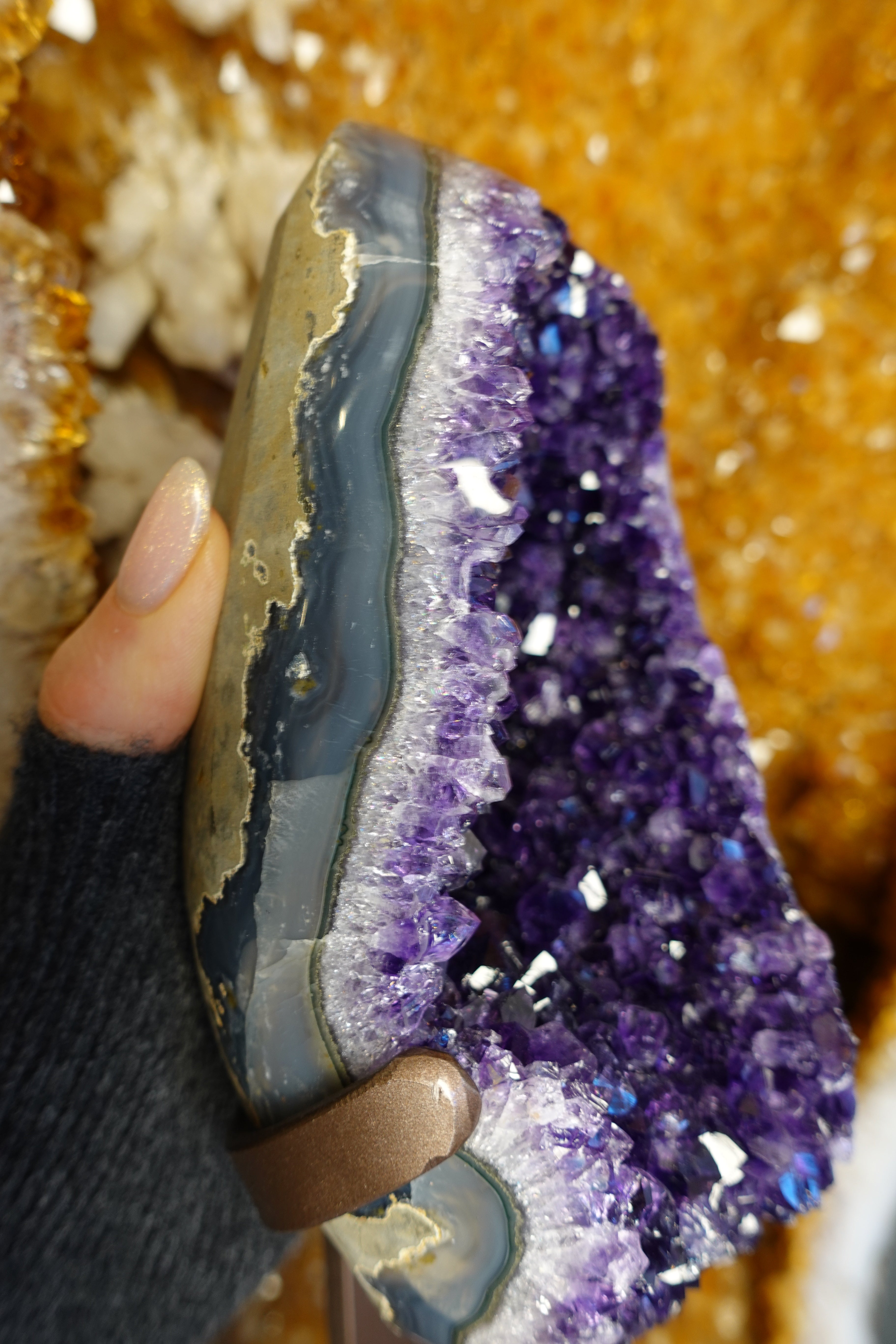 Amethyst On Mount Collection - Geode Tall